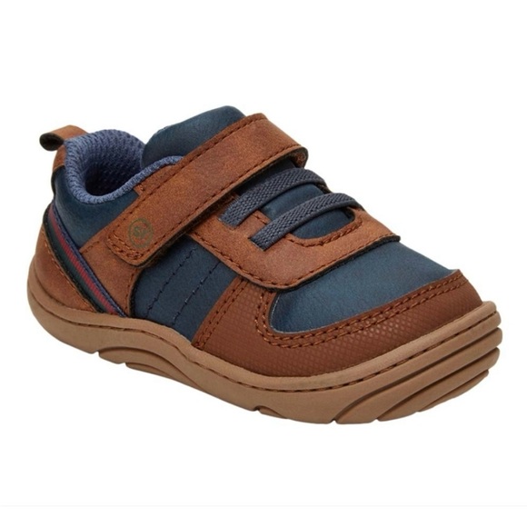 Surprize by Stride Rite Brown & Navy Killian Sneaker - Infant 4M - Picture 1 of 5